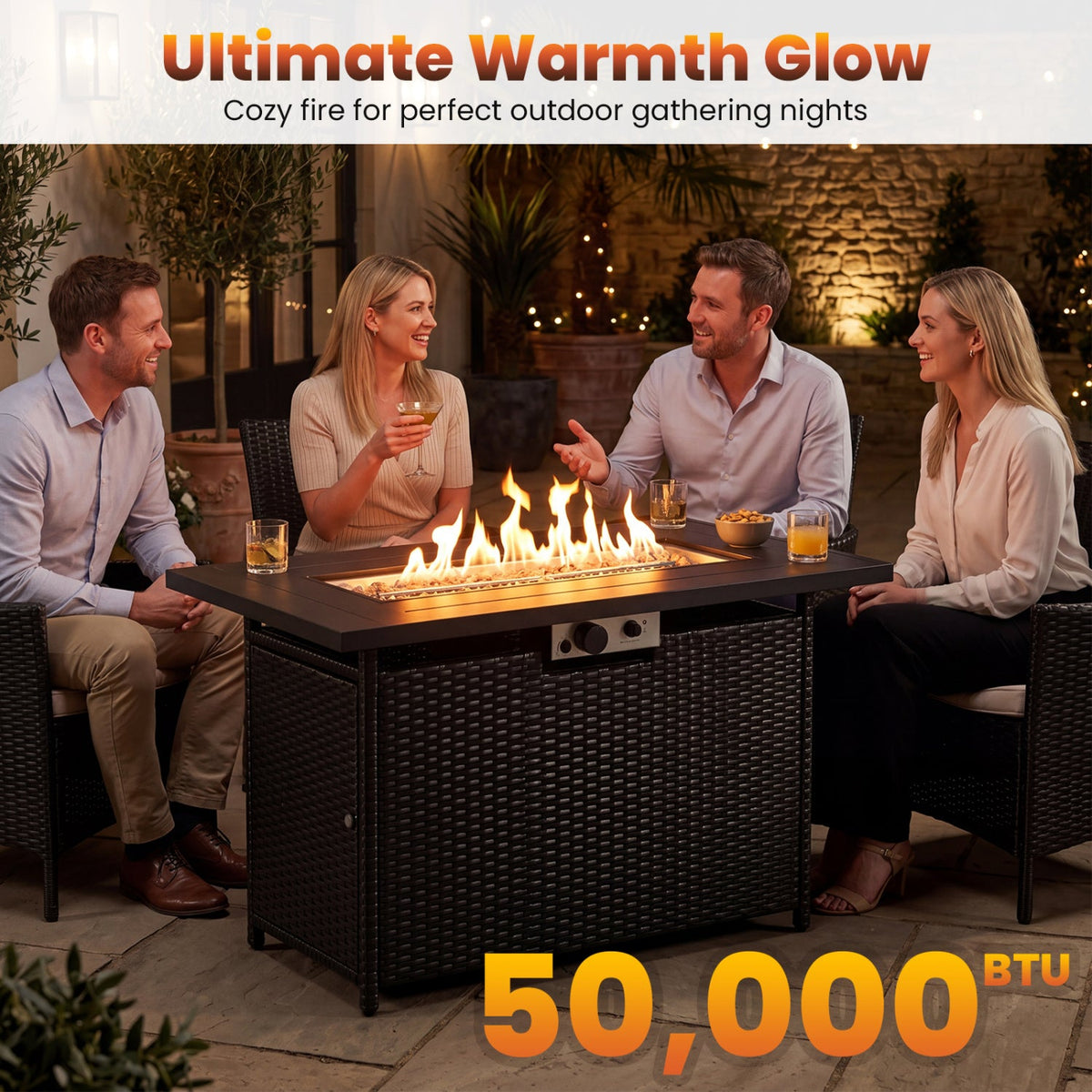 44.5" Propane Fire Pit Table