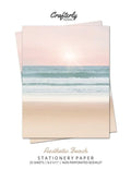 Aesthetic Beach Stationery Paper | Cute Letter Writing Paper, 25 Sheets, 8.5" x 11"