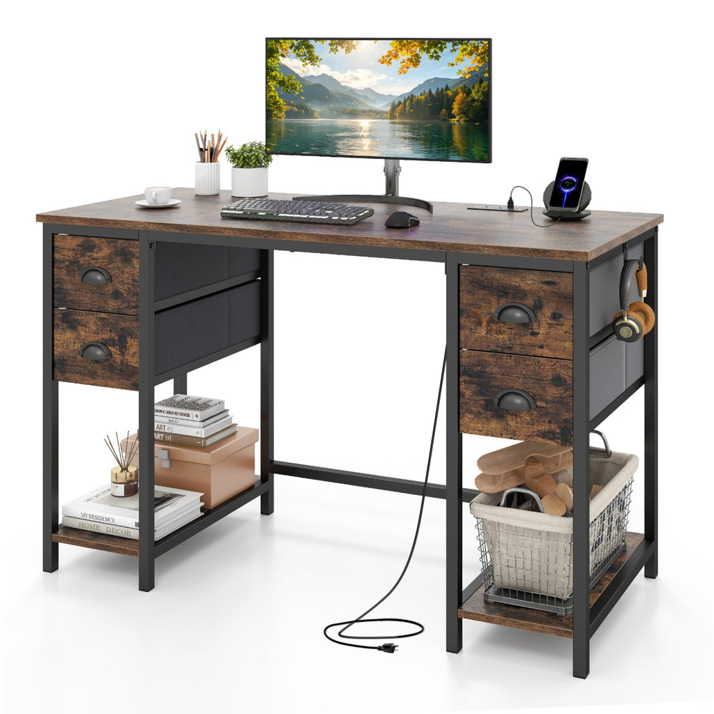 48-Inch Computer Desk with Power Outlet