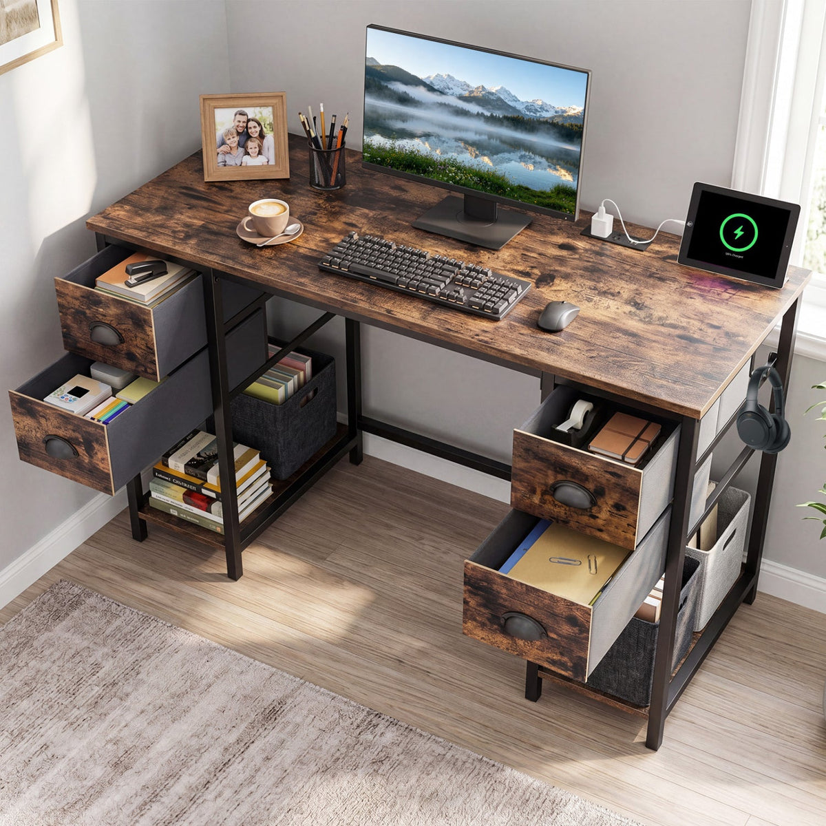 48-Inch Computer Desk with Power Outlet