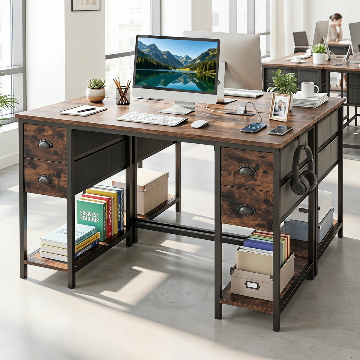 48-Inch Computer Desk with Power Outlet