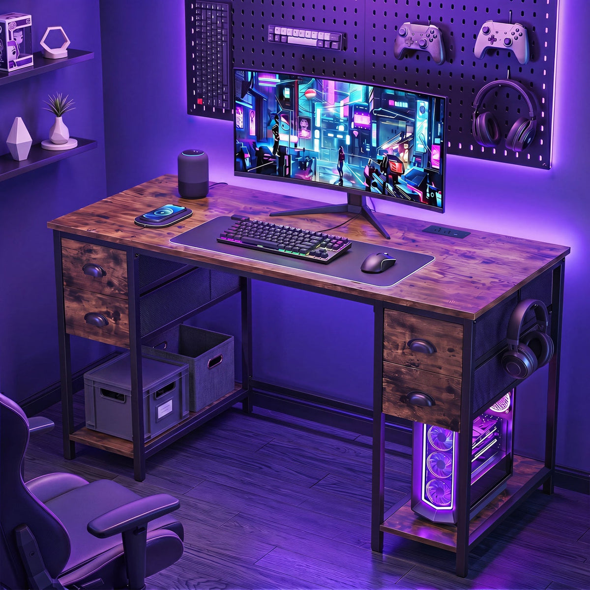 48-Inch Computer Desk with Power Outlet