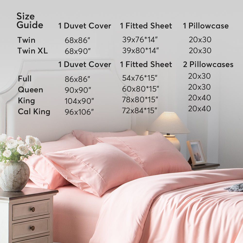 Kasentex Summer Duvet Cover Bedding Set — Hypoallergenic Microfiber with Pillowcase & Fitted Sheet