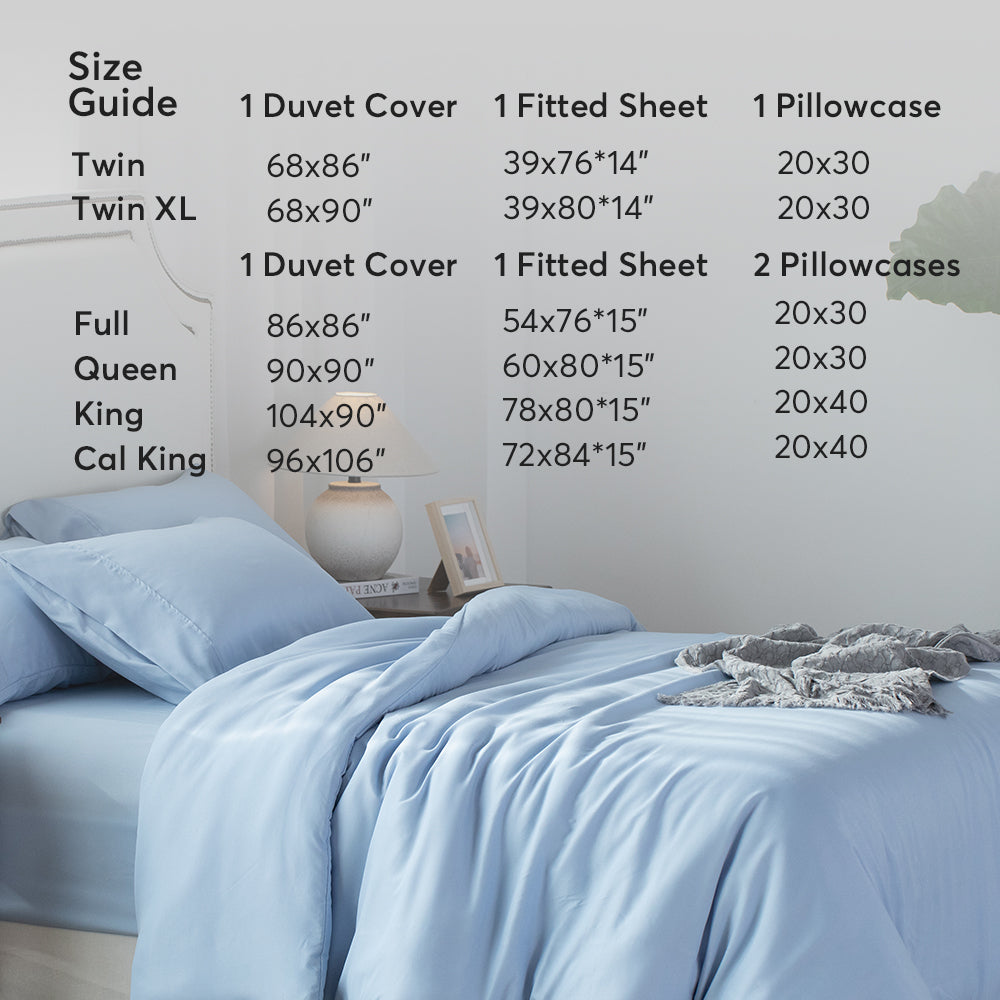 Kasentex Summer Duvet Cover Bedding Set — Hypoallergenic Microfiber with Pillowcase & Fitted Sheet