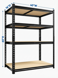 Heavy Duty Metal Garage Shelving Rack – 4/5/6-Tier Adjustable Steel Shelf | 2000+ lbs | Black & Silver