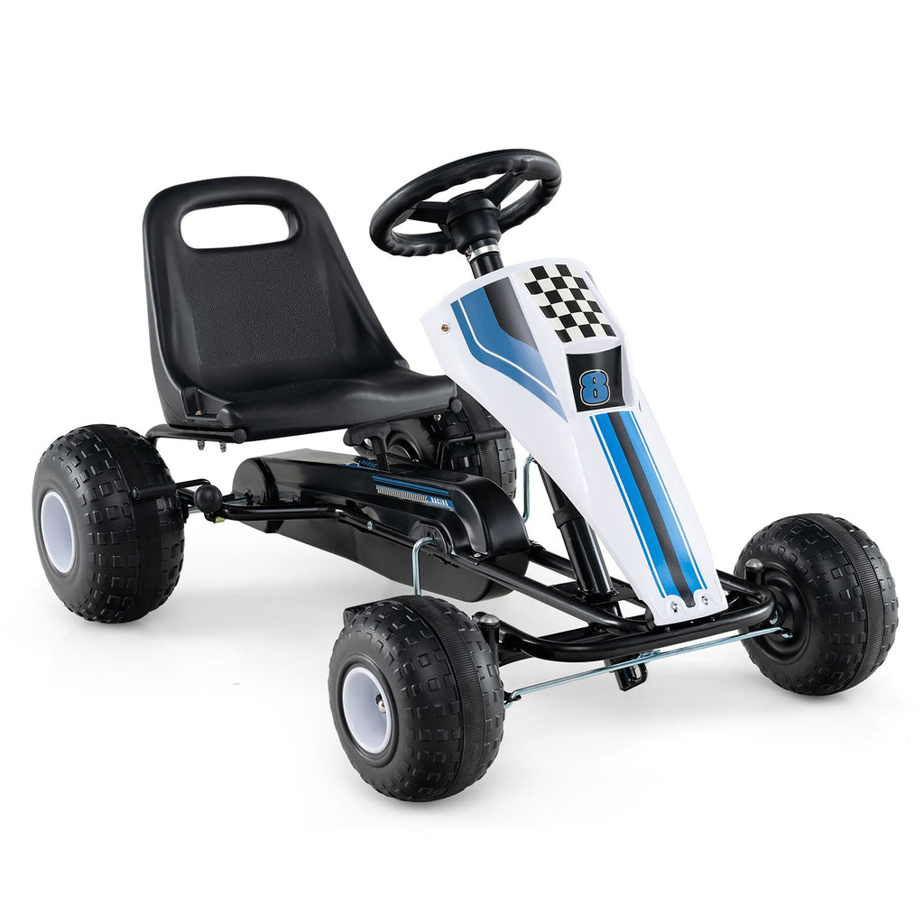 Kids Pedal Go-Kart with Dual Control Modes & Adjustable Seat