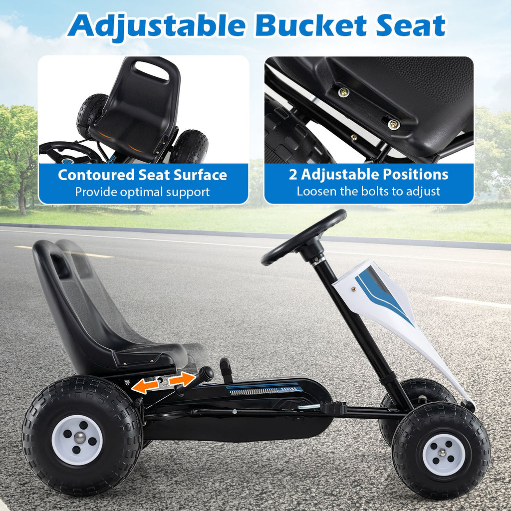 Kids Pedal Go-Kart with Dual Control Modes & Adjustable Seat