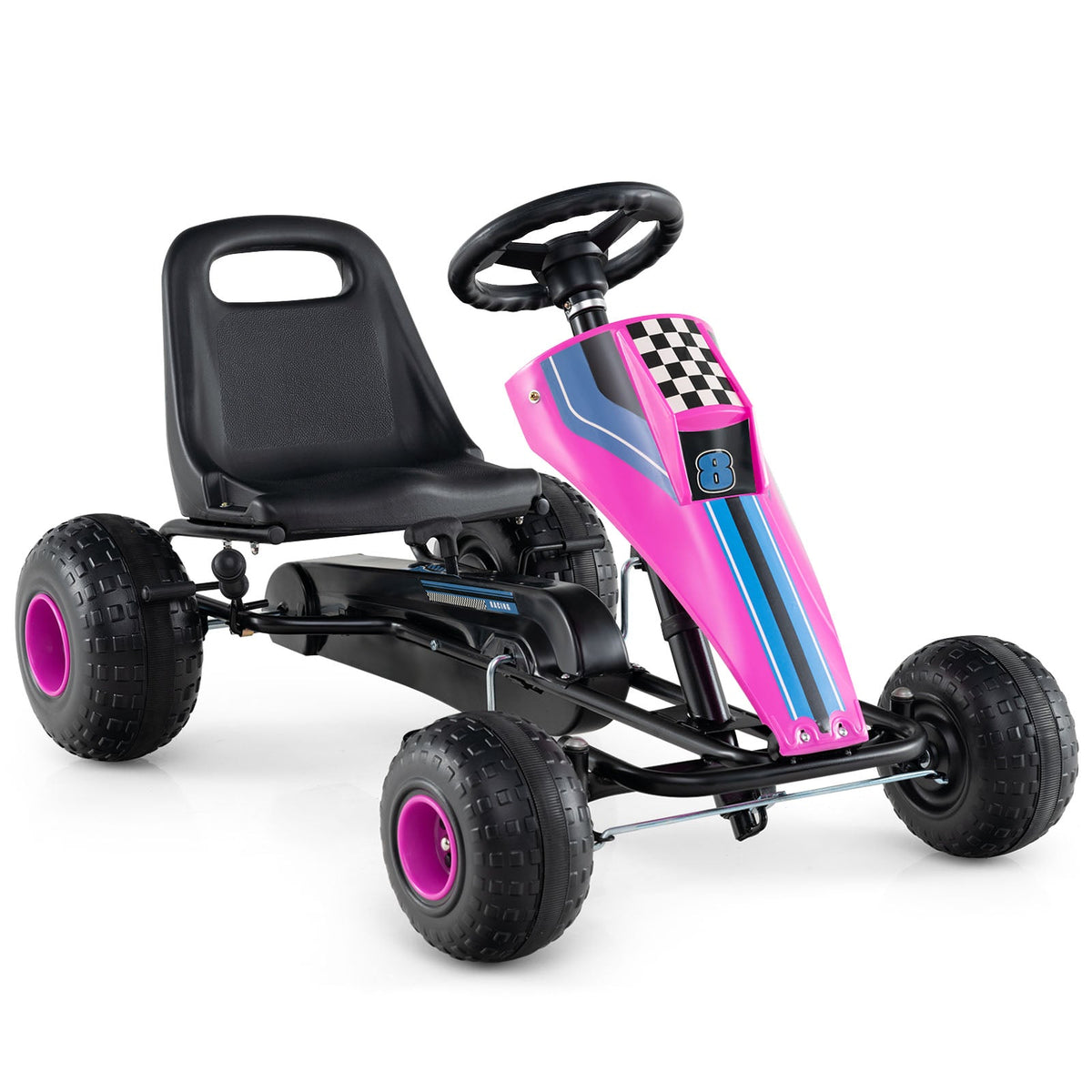 Kids Pedal Go-Kart with Dual Control Modes & Adjustable Seat