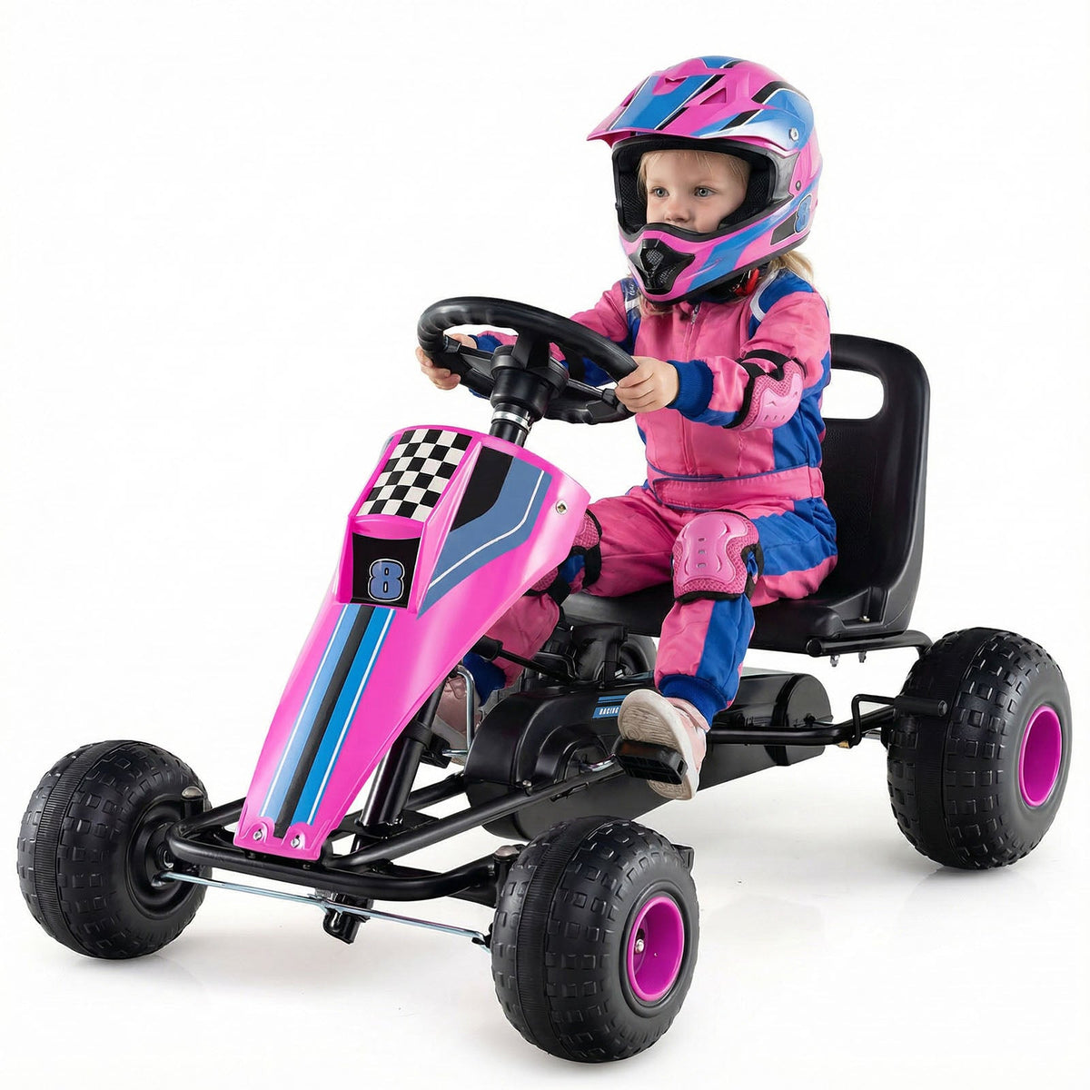 Kids Pedal Go-Kart with Dual Control Modes & Adjustable Seat