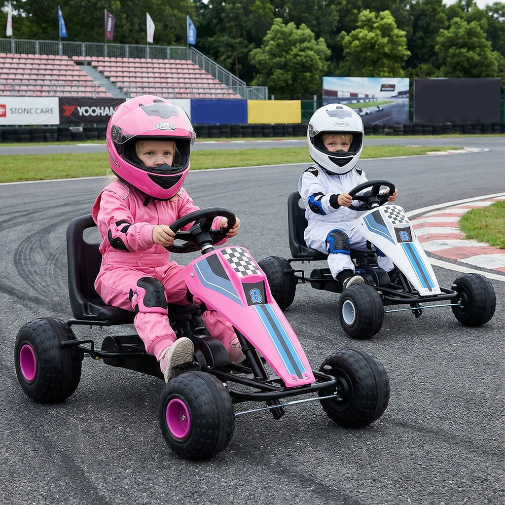 Kids Pedal Go-Kart with Dual Control Modes & Adjustable Seat