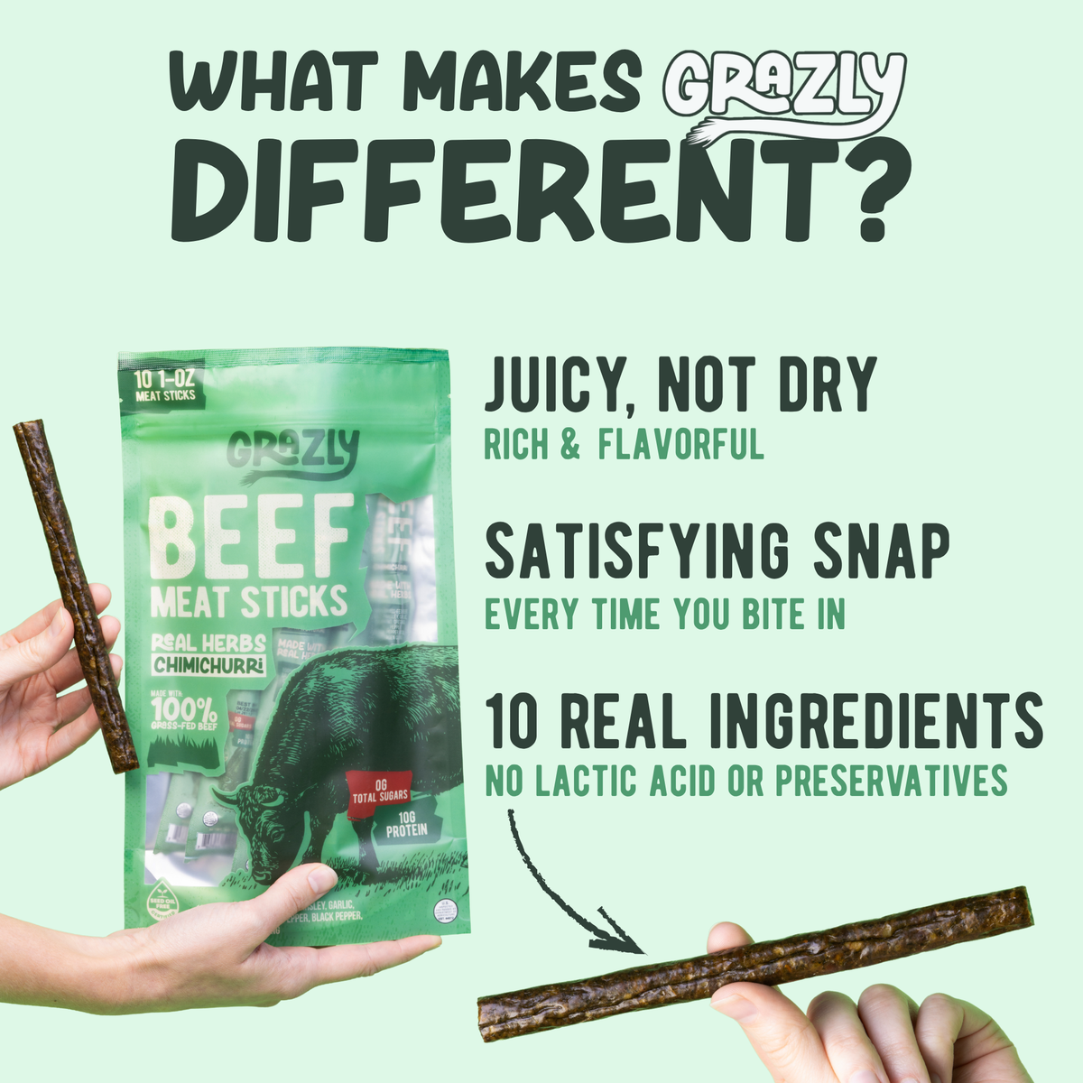 Grass-Fed Chimichurri Beef Meat Sticks