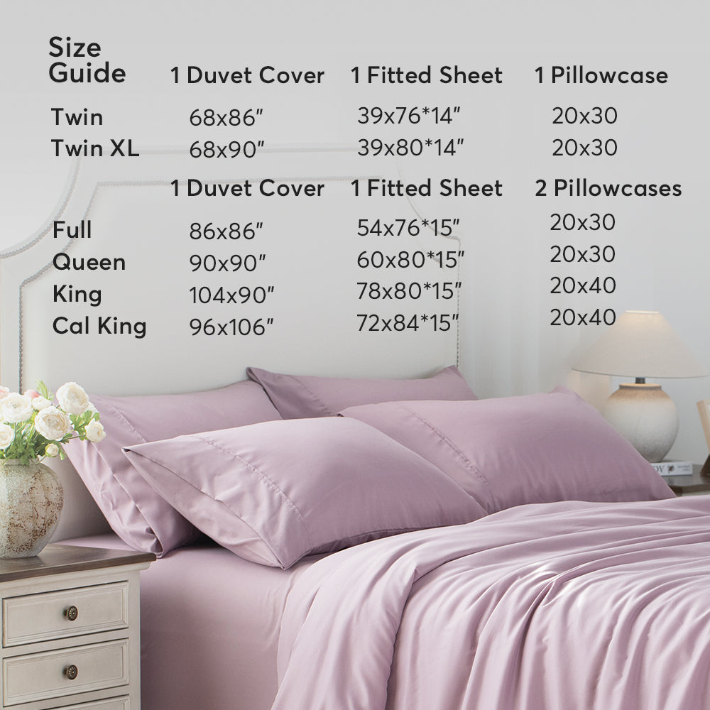 Kasentex Summer Duvet Cover Bedding Set — Hypoallergenic Microfiber with Pillowcase & Fitted Sheet