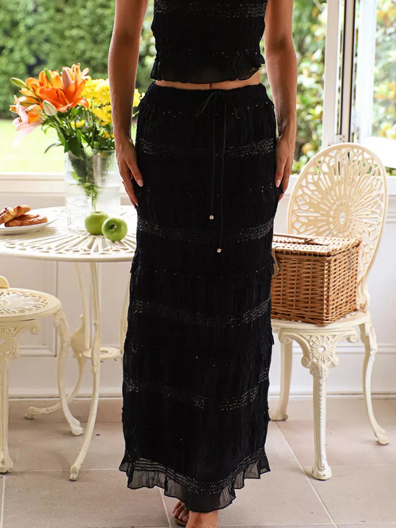 Smocked Halter Top & Maxi Skirt Matching Set