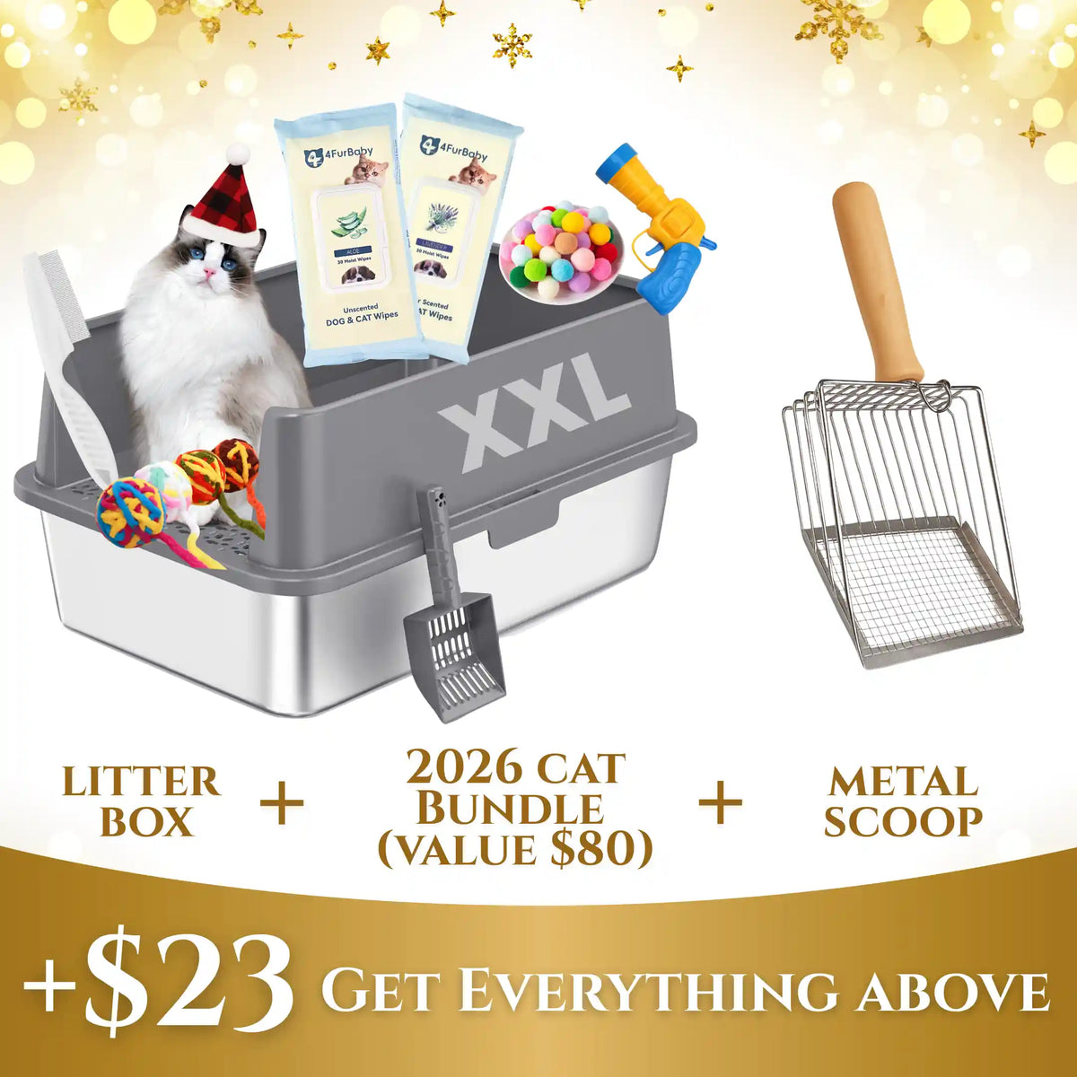 XXL Stainless Steel Cat Litter Box