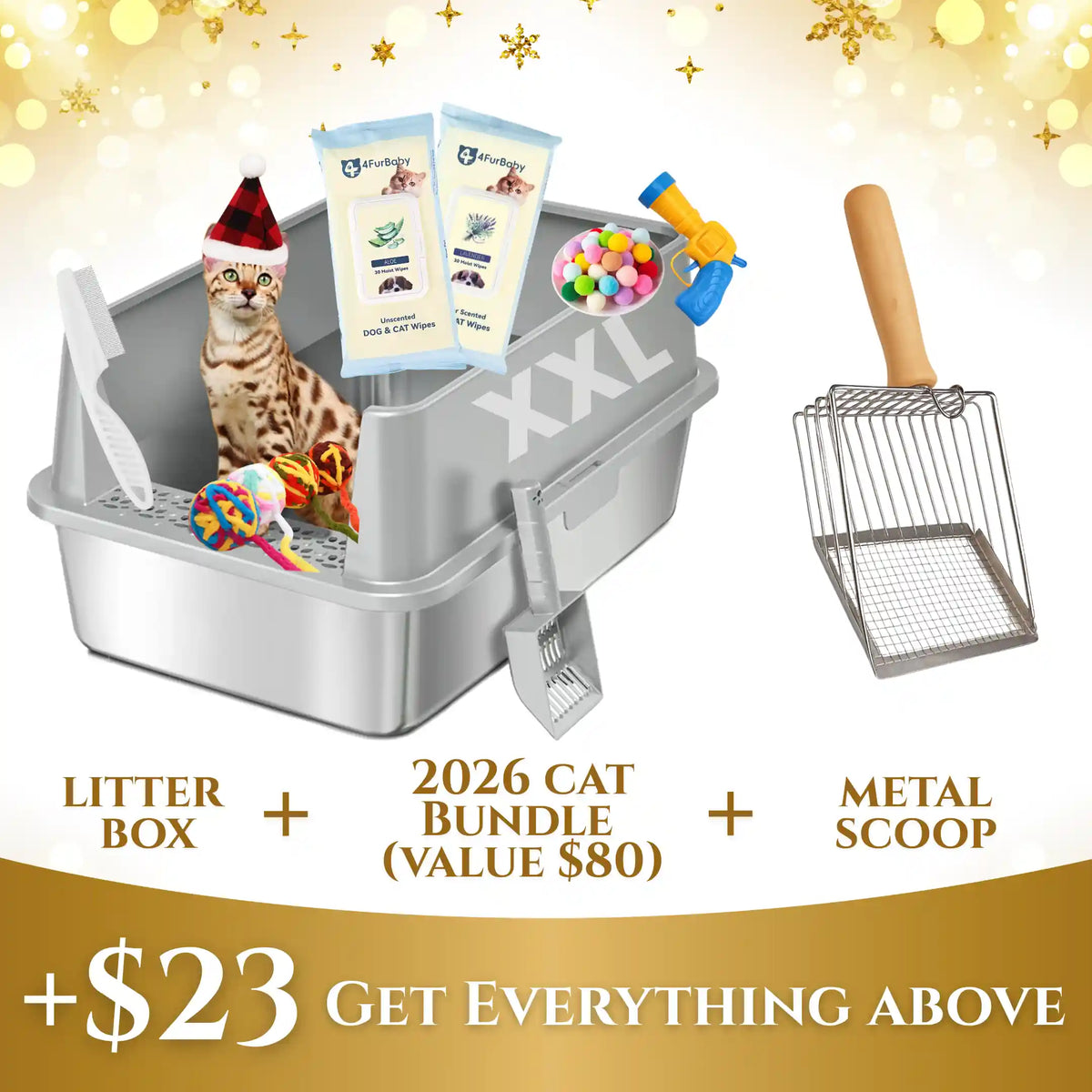 XXL Stainless Steel Cat Litter Box