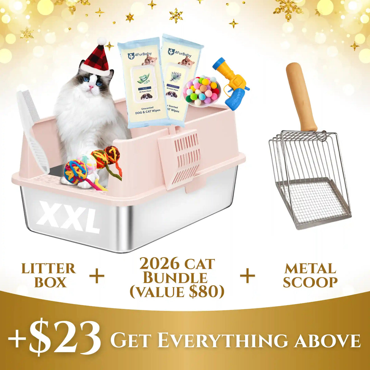 XXL Stainless Steel Cat Litter Box