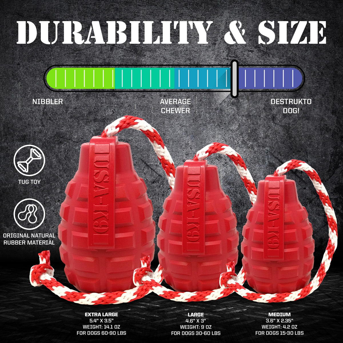 Large Grenade Rubber Dog Toy