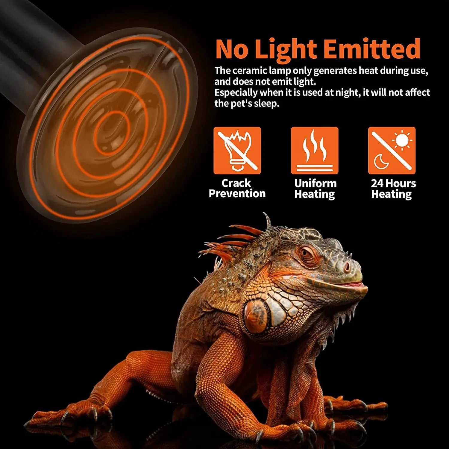 Ceramic Heat Emitter Bulbs – 2-Pack, No Light | 50W, 75W, 100W & 150W | E26 Base | 10,000-Hour Reptile & Small Pet Heater
