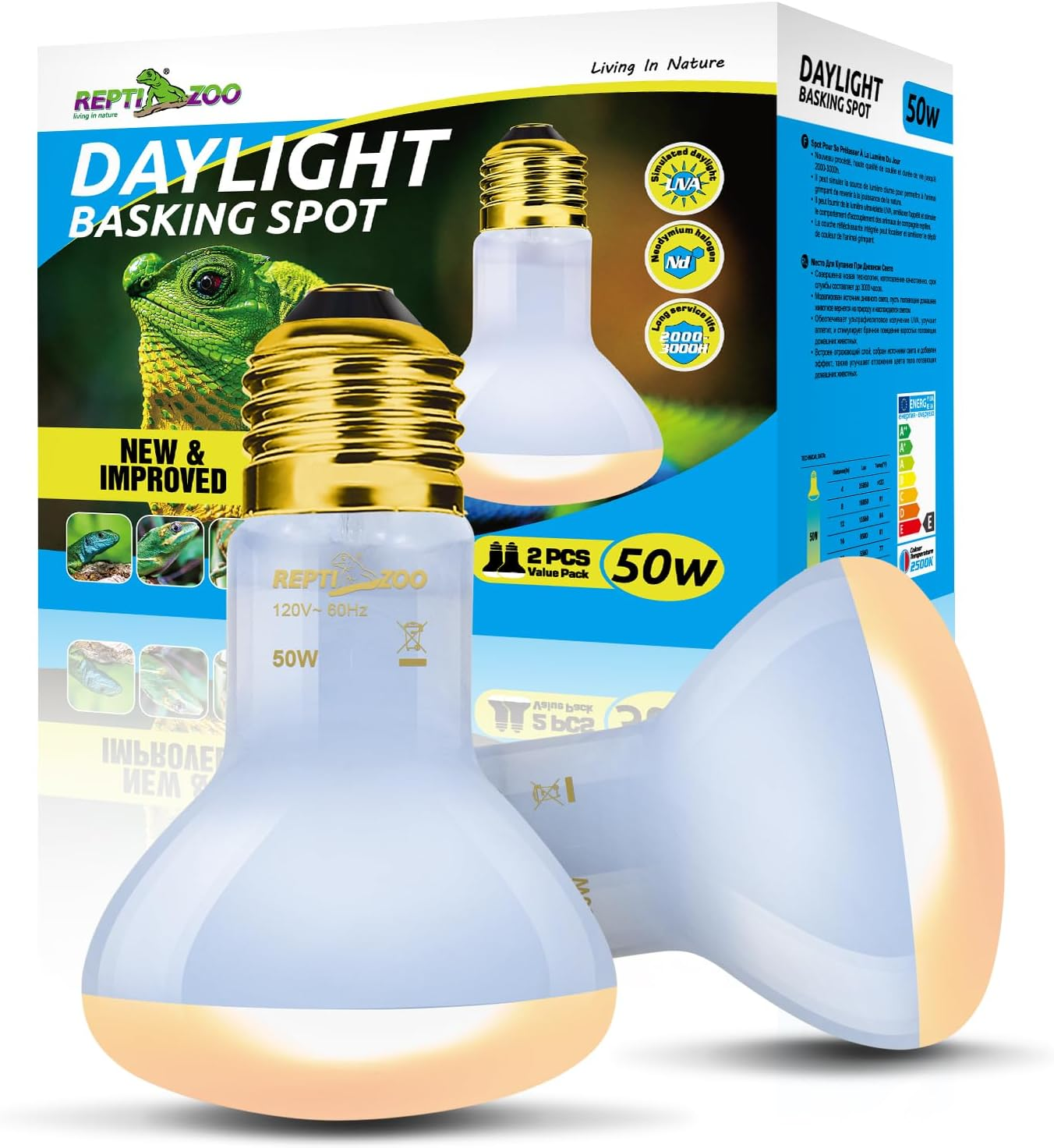 Reptile Heat Bulb – Infrared Night Lamp & Basking Spot | E26 | 2 Pack | 50W or 150W