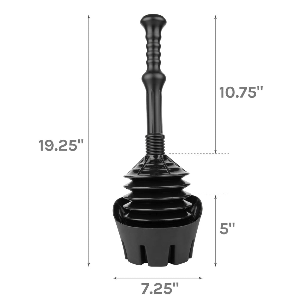 Antimicrobial Bellows Accordion Toilet Plunger with Storage Tray