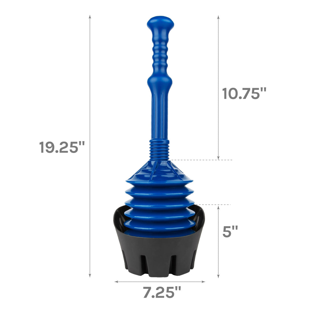 Antimicrobial Bellows Accordion Toilet Plunger with Storage Tray
