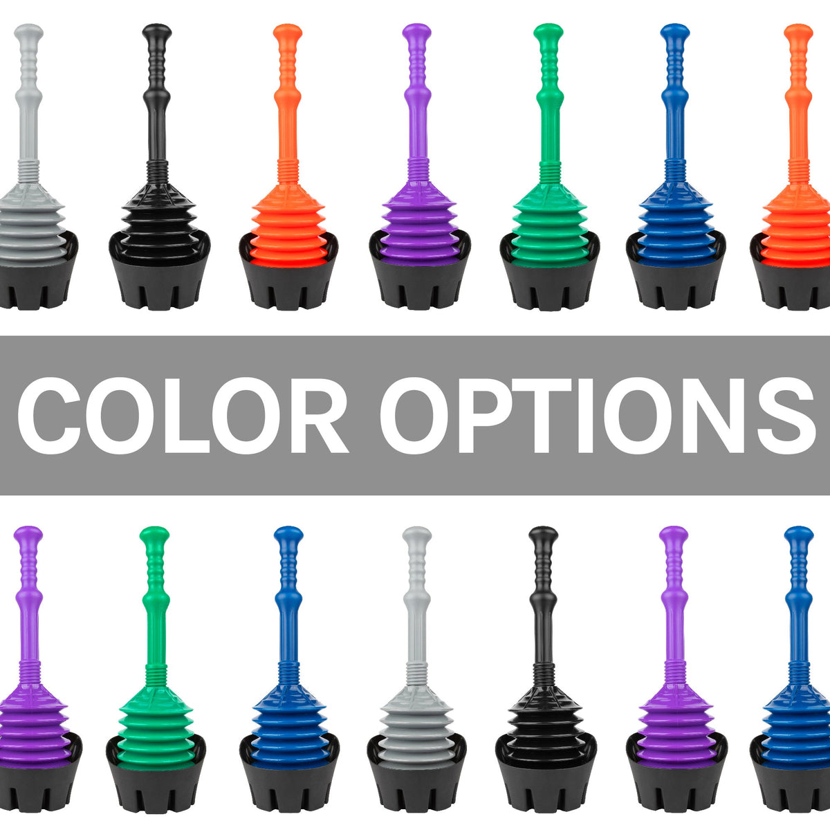 Antimicrobial Bellows Accordion Toilet Plunger with Storage Tray