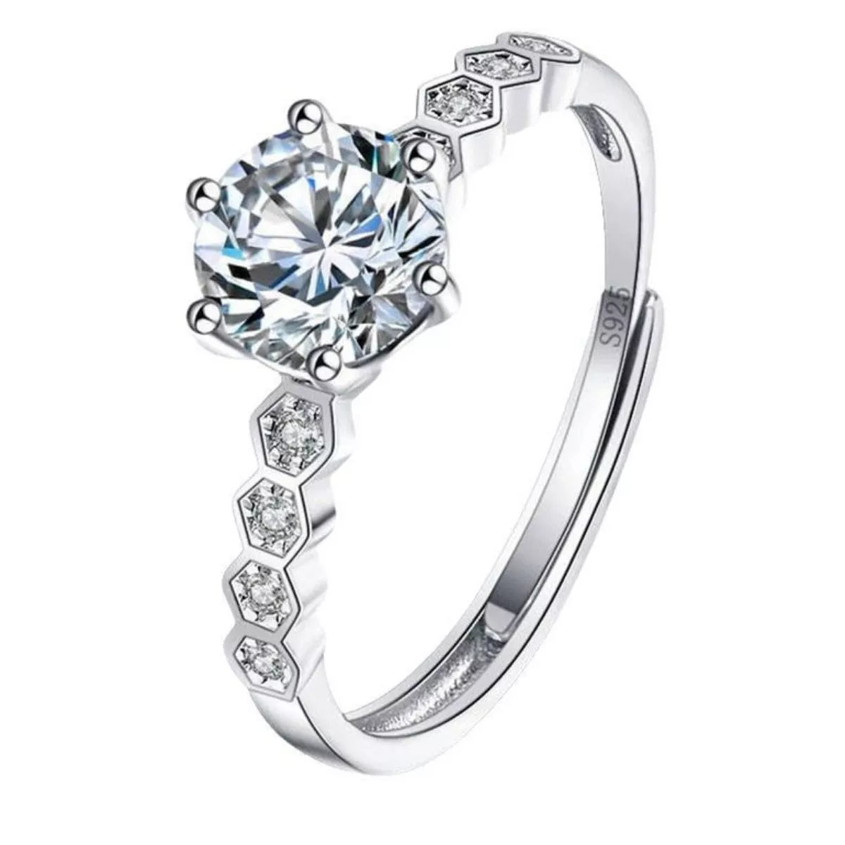 1 Carat Moissanite Sterling Silver Ring