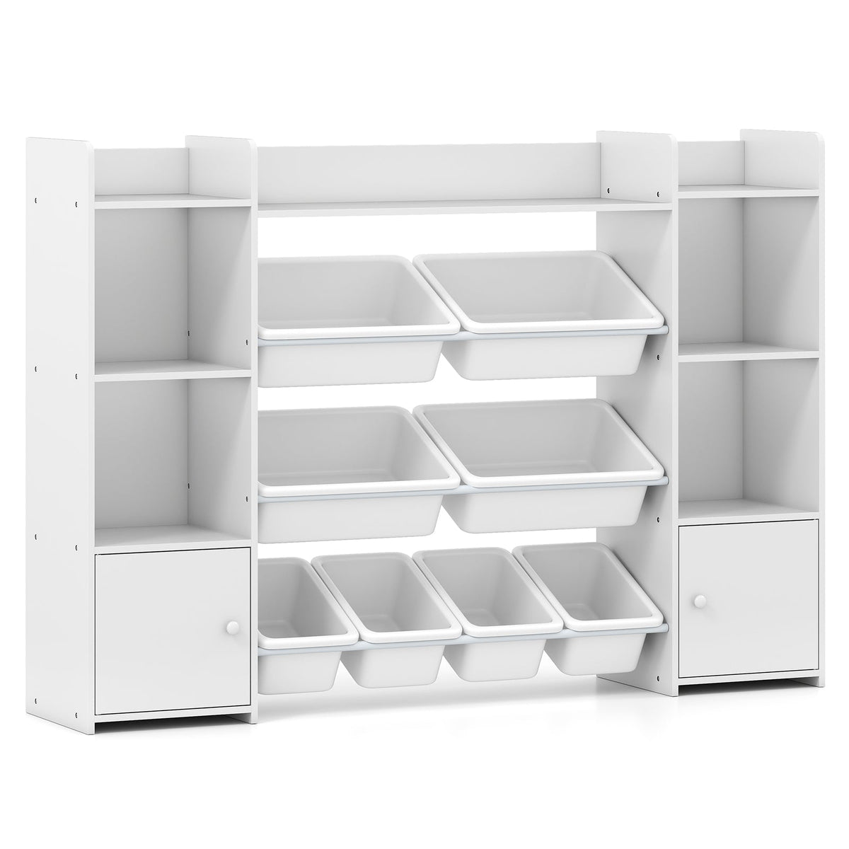 Kids Toy Storage Organizer with Bins, Cubbies & Cabinet Doors