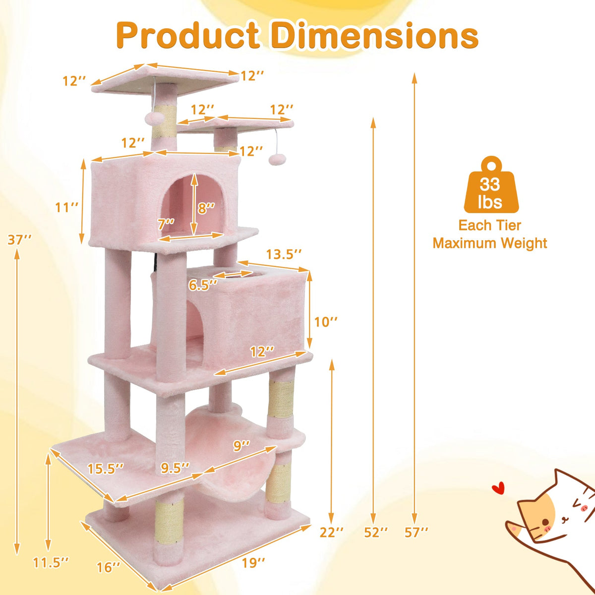 57-Inch Multi-Level Cat Tree