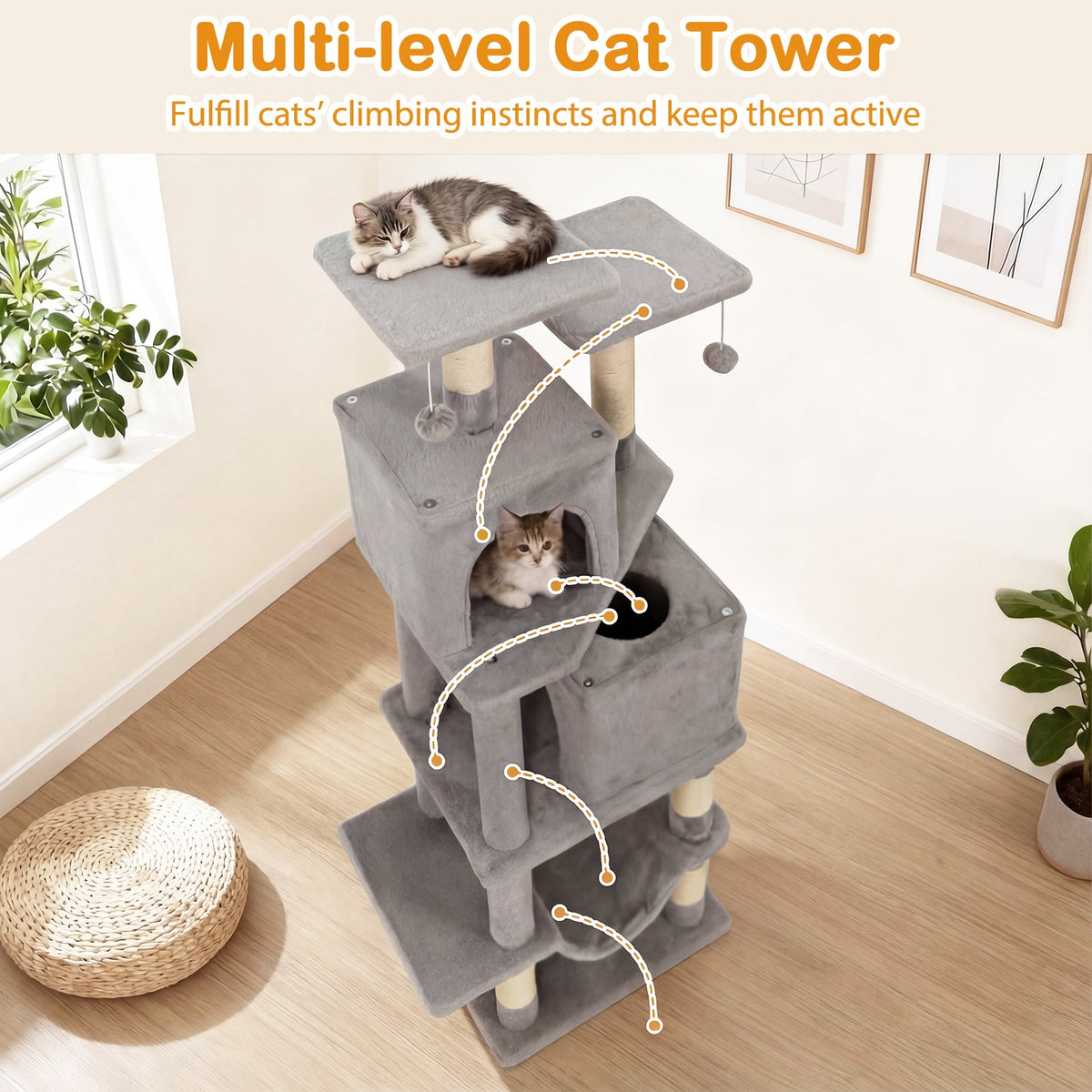 57-Inch Multi-Level Cat Tree