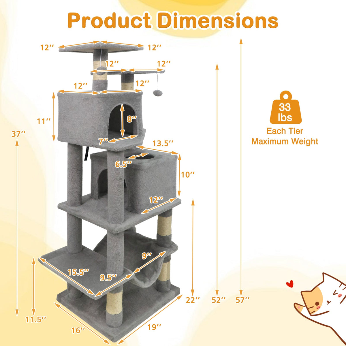 57-Inch Multi-Level Cat Tree