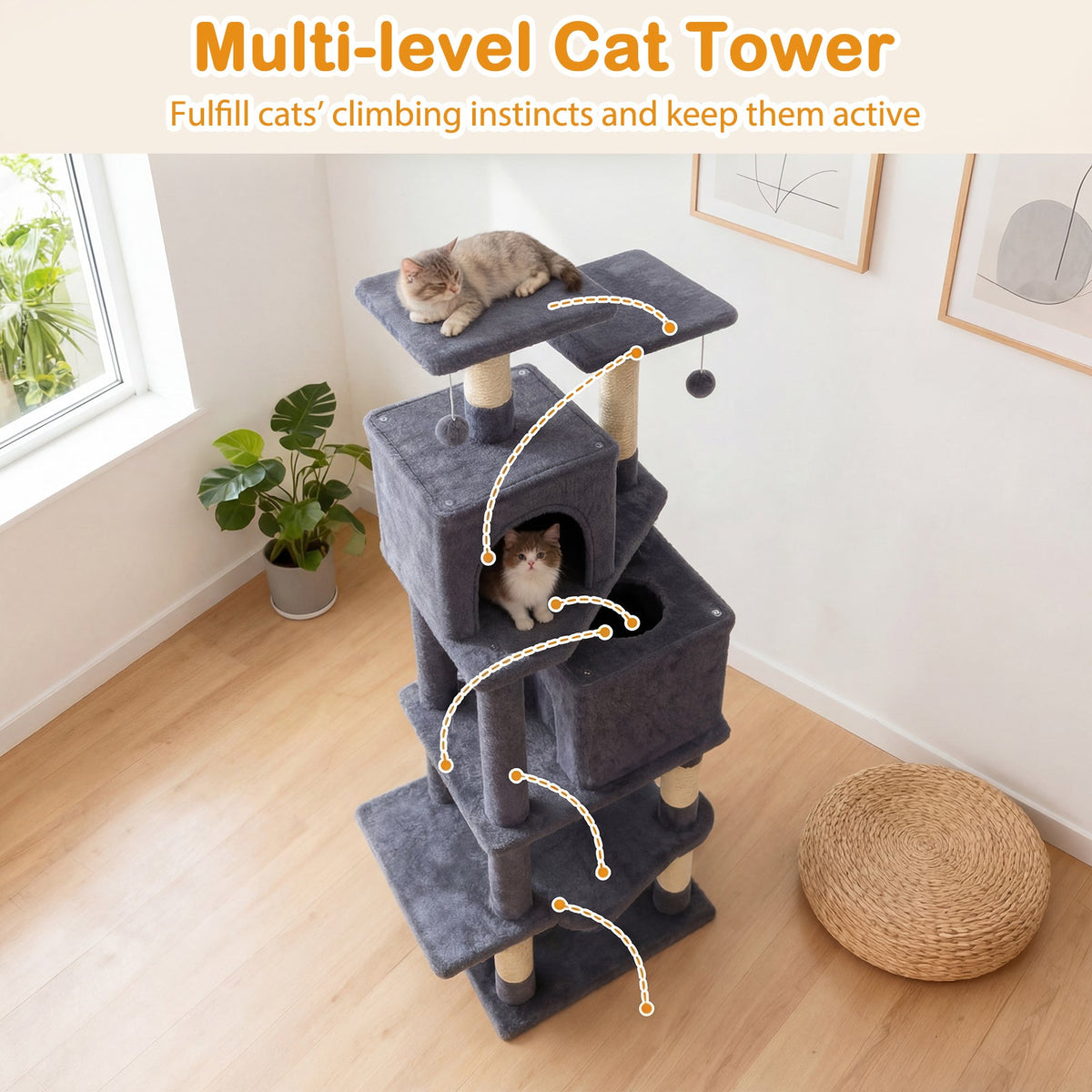 57-Inch Multi-Level Cat Tree