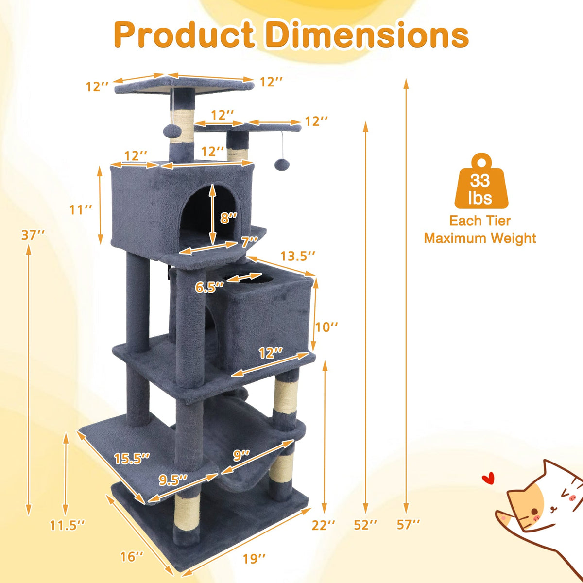 57-Inch Multi-Level Cat Tree