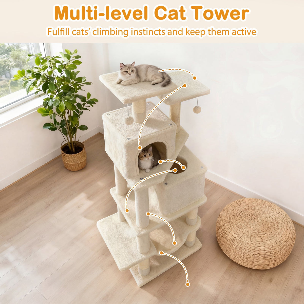 57-Inch Multi-Level Cat Tree