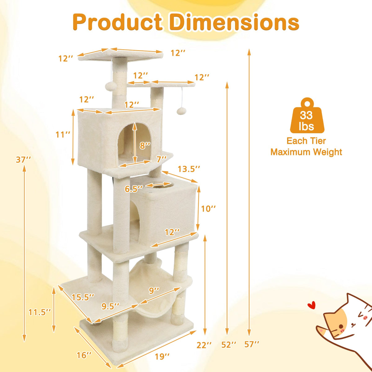 57-Inch Multi-Level Cat Tree