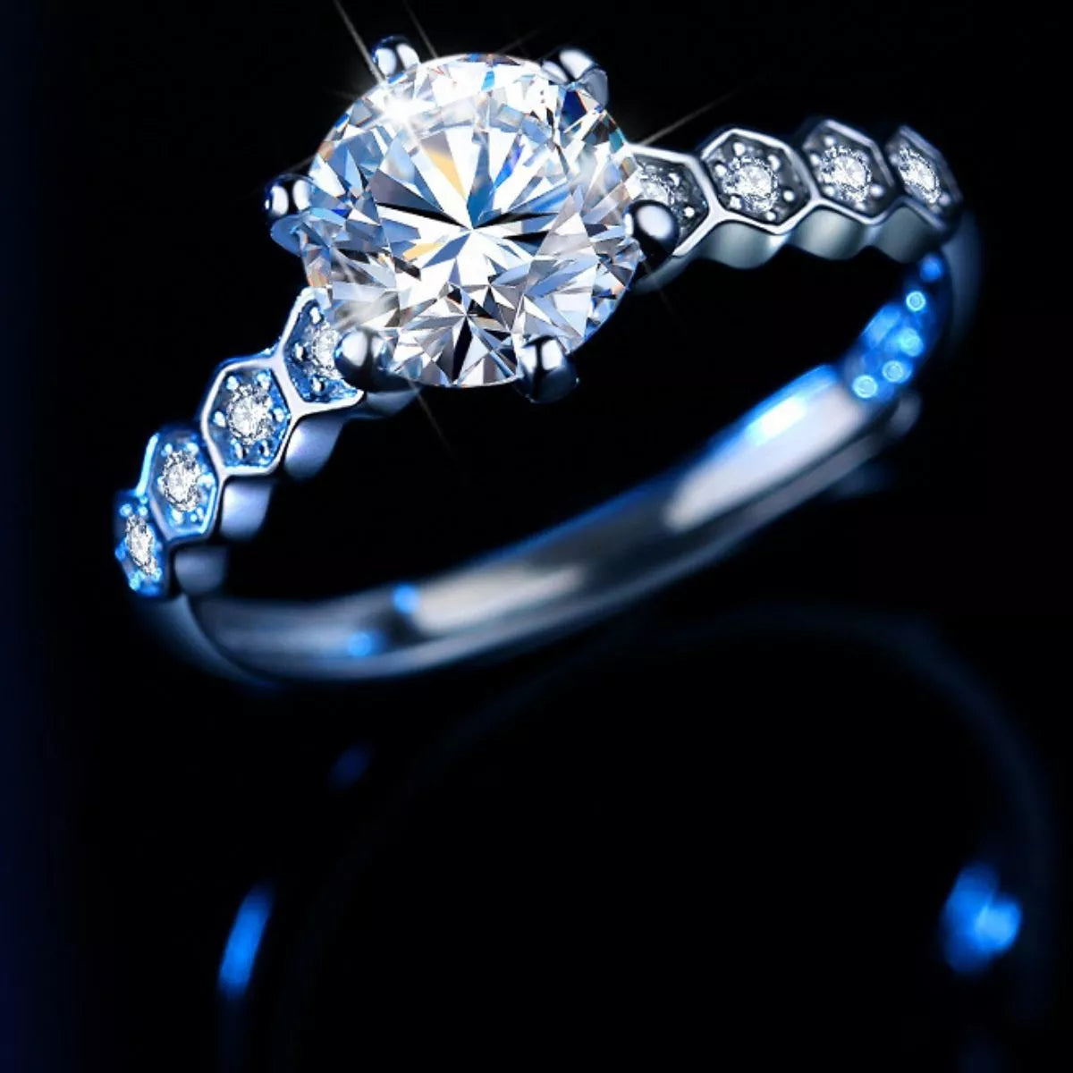 1 Carat Moissanite Sterling Silver Ring