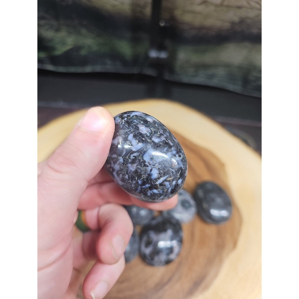 Polychrome Merlinite Gabbro Palm Stones — 5-Piece Set