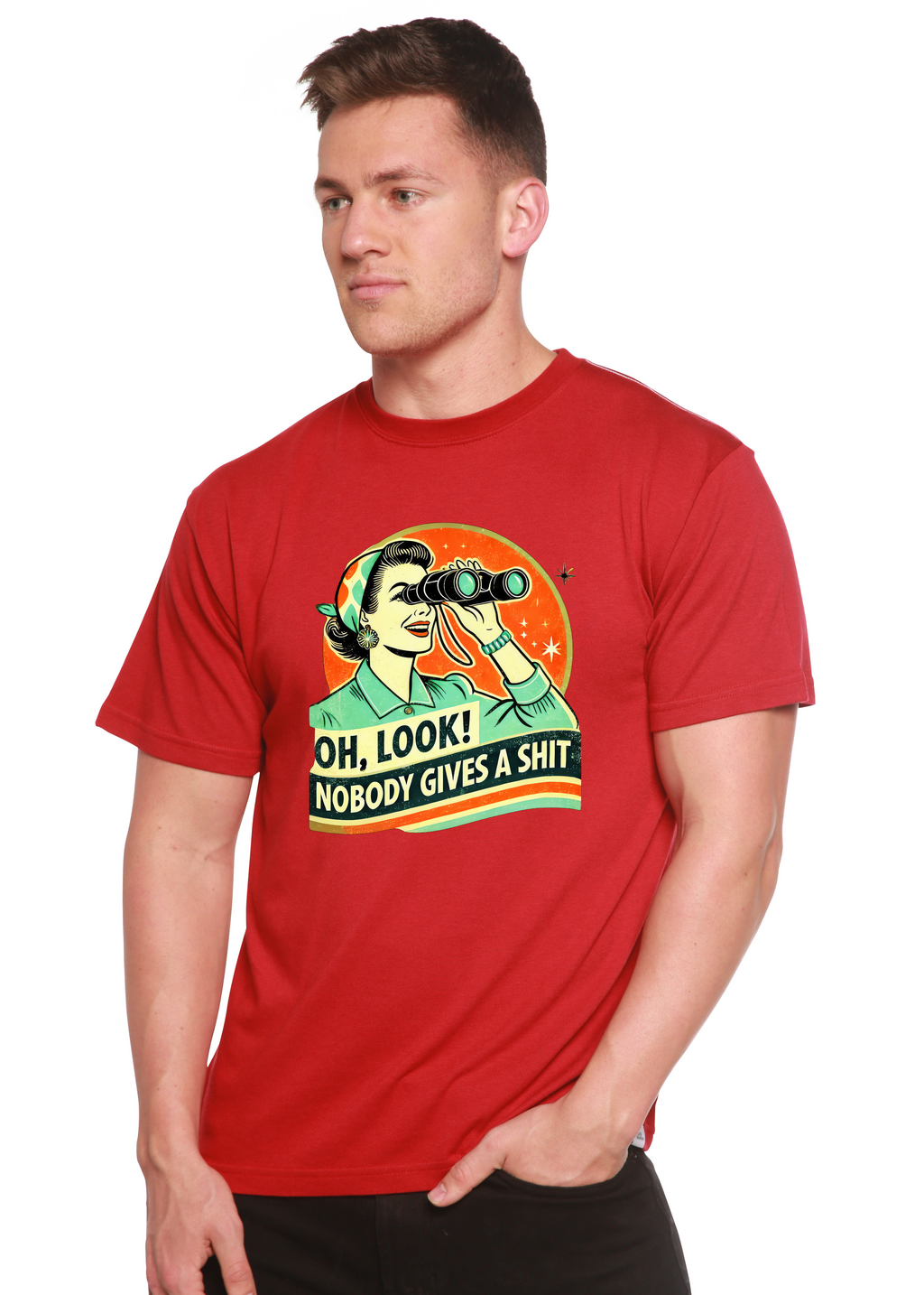 Funny Retro Woman Unisex Bamboo Viscose & Organic Cotton Graphic T-Shirt