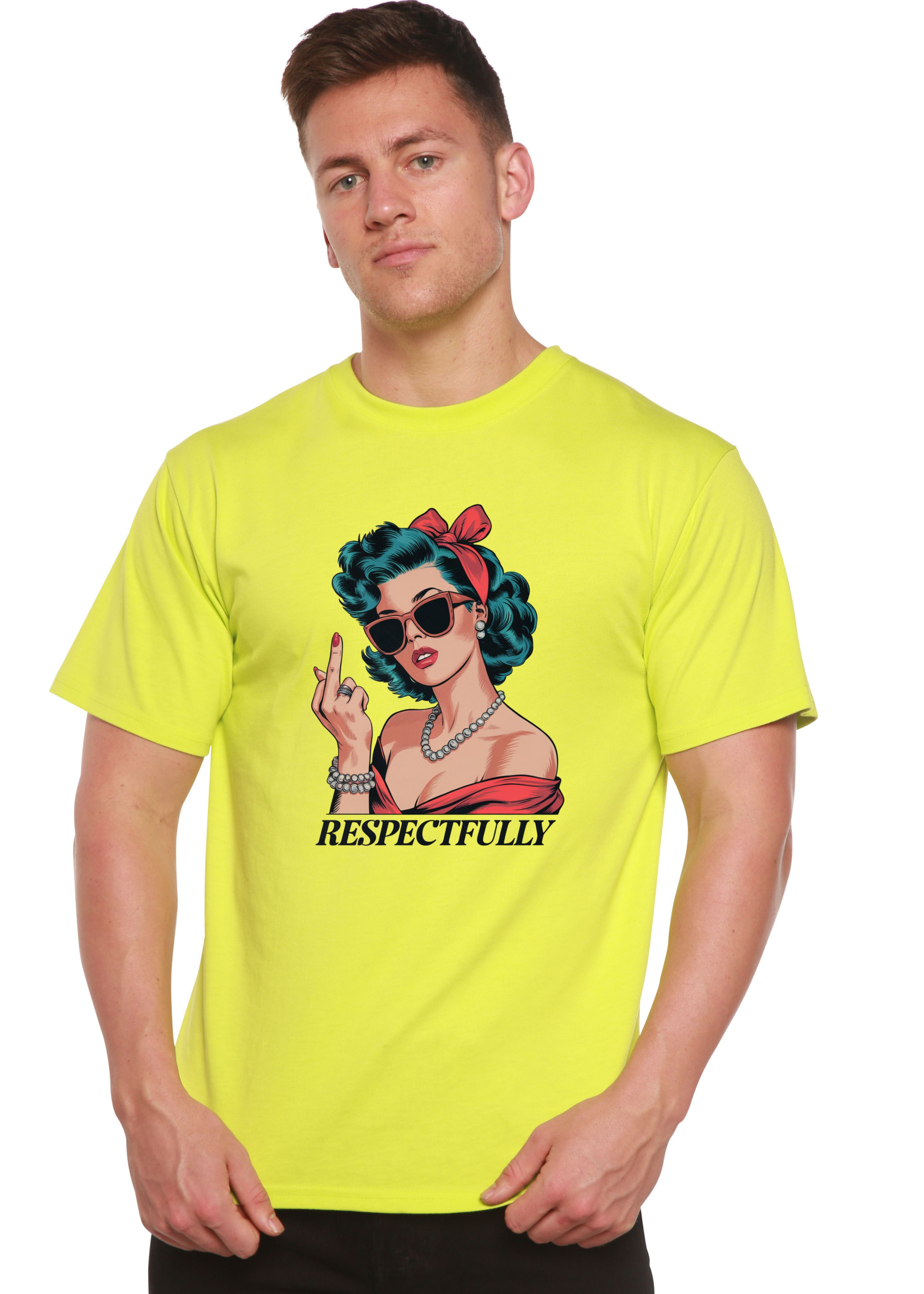Respectfully Middle Finger Unisex Bamboo Viscose & Organic Cotton Graphic T-Shirt