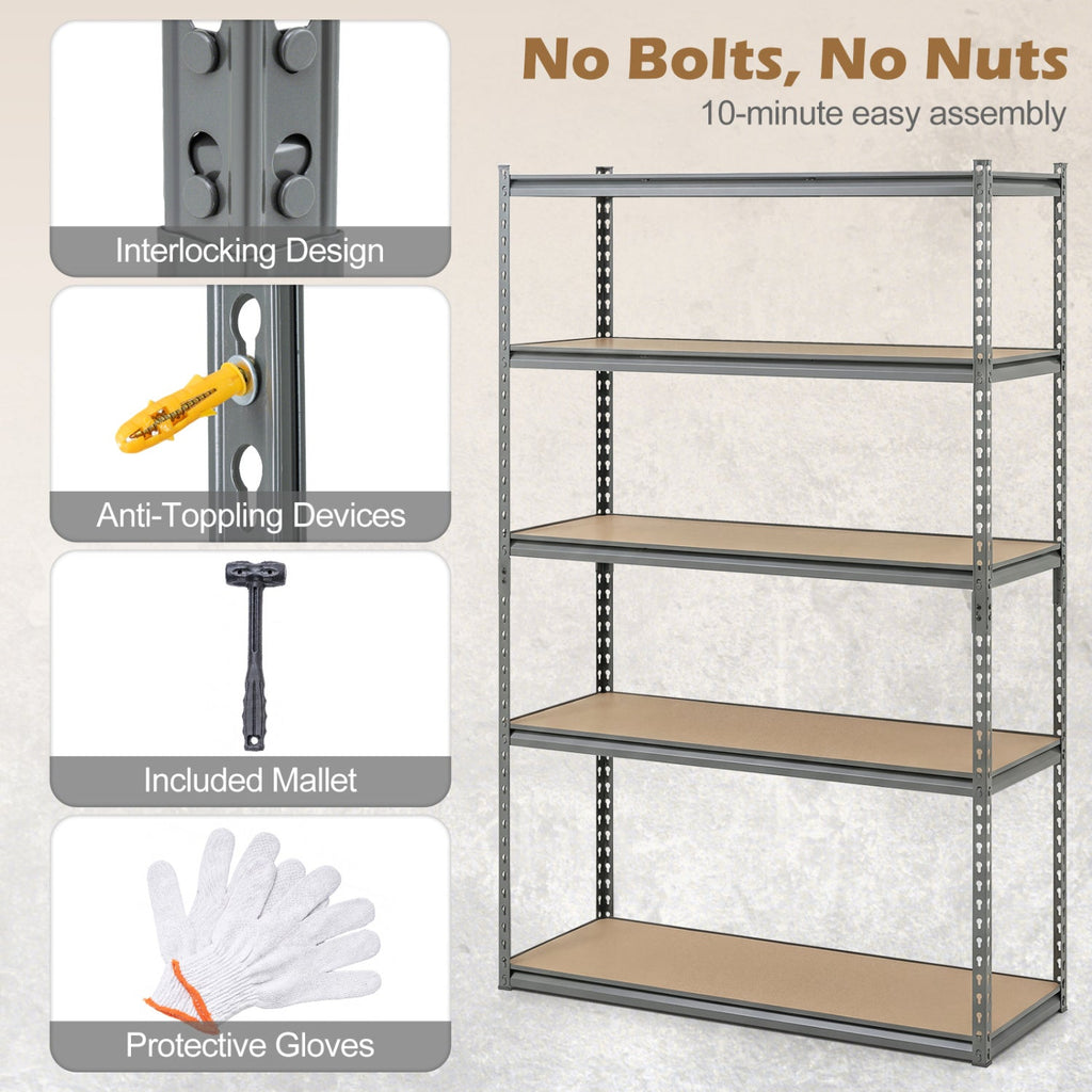 5-Tier Metal Garage Shelving Unit