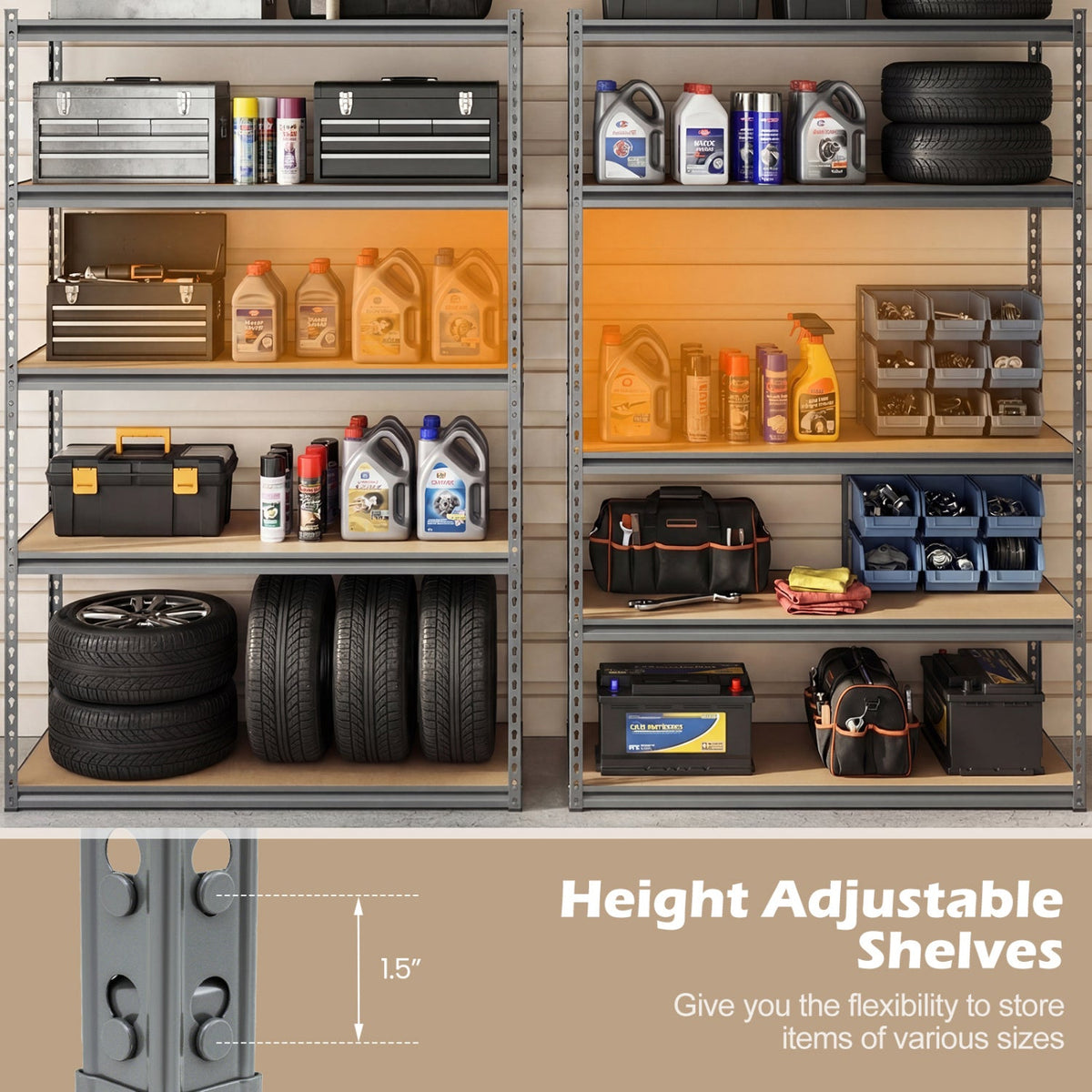 5-Tier Metal Garage Shelving Unit