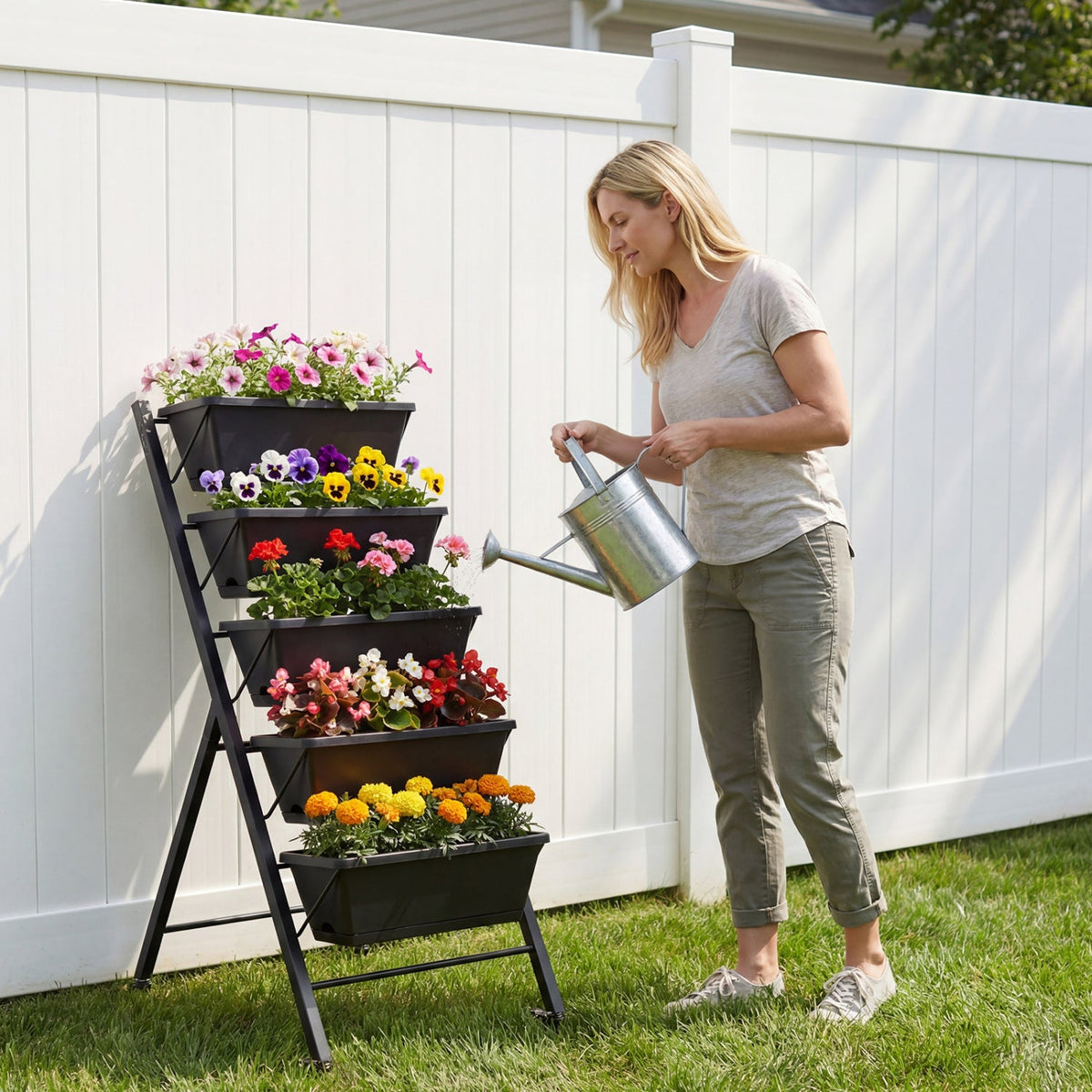 5-Tier Vertical Raised Garden Bed on Wheels