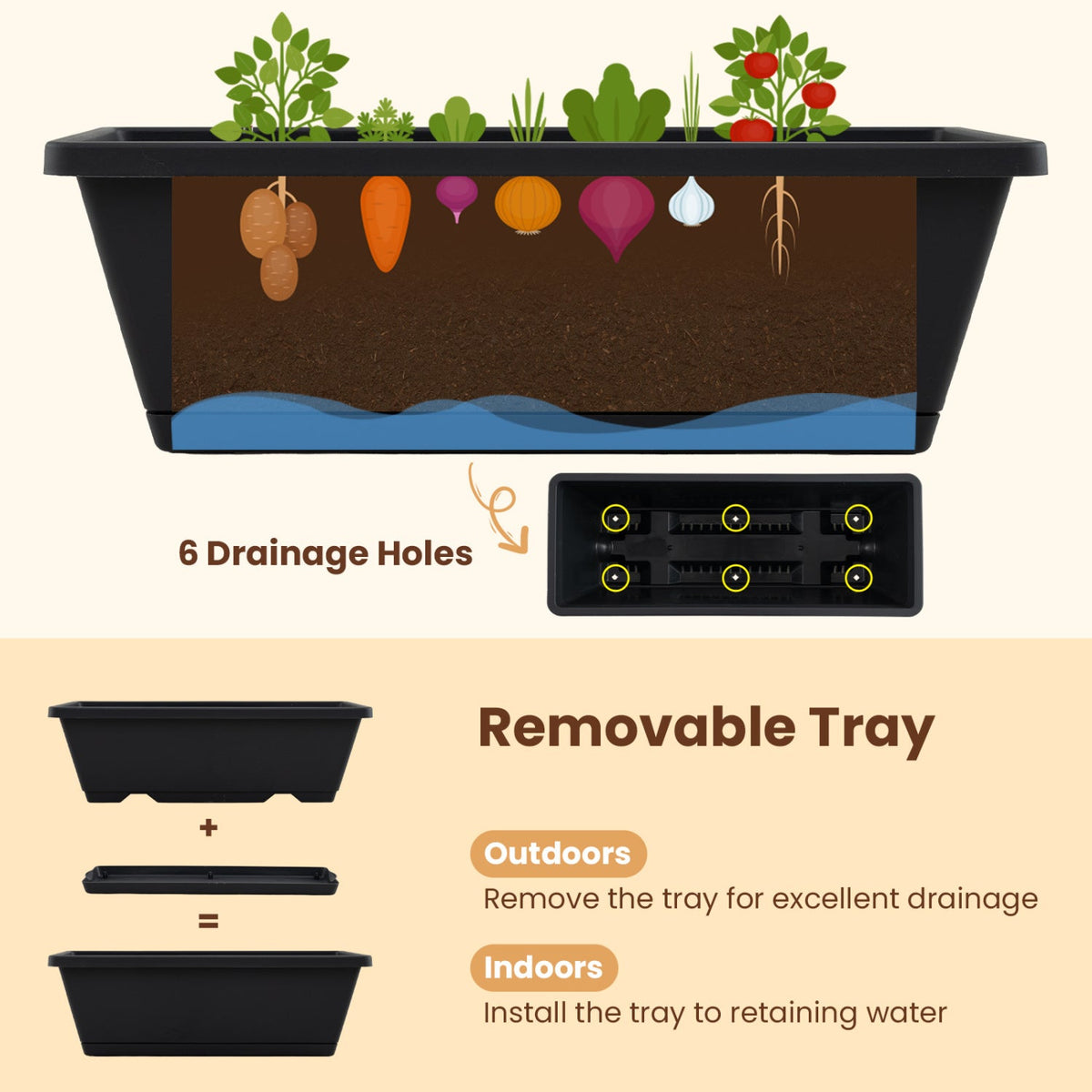 5-Tier Vertical Raised Garden Bed on Wheels