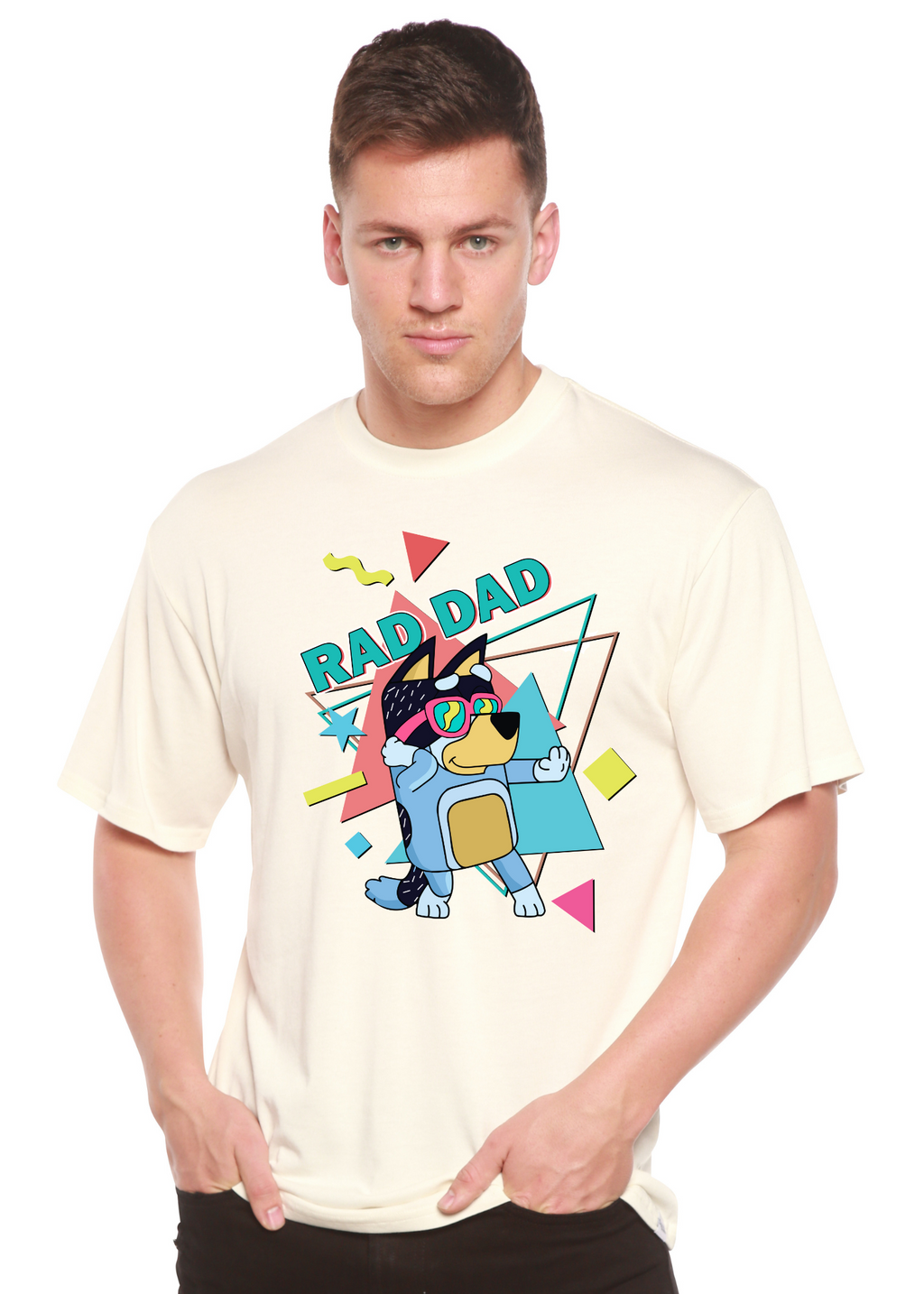 Rad Dad Bluey Men's Bamboo Viscose & Organic Cotton Short Sleeve Graphic T-Shirt