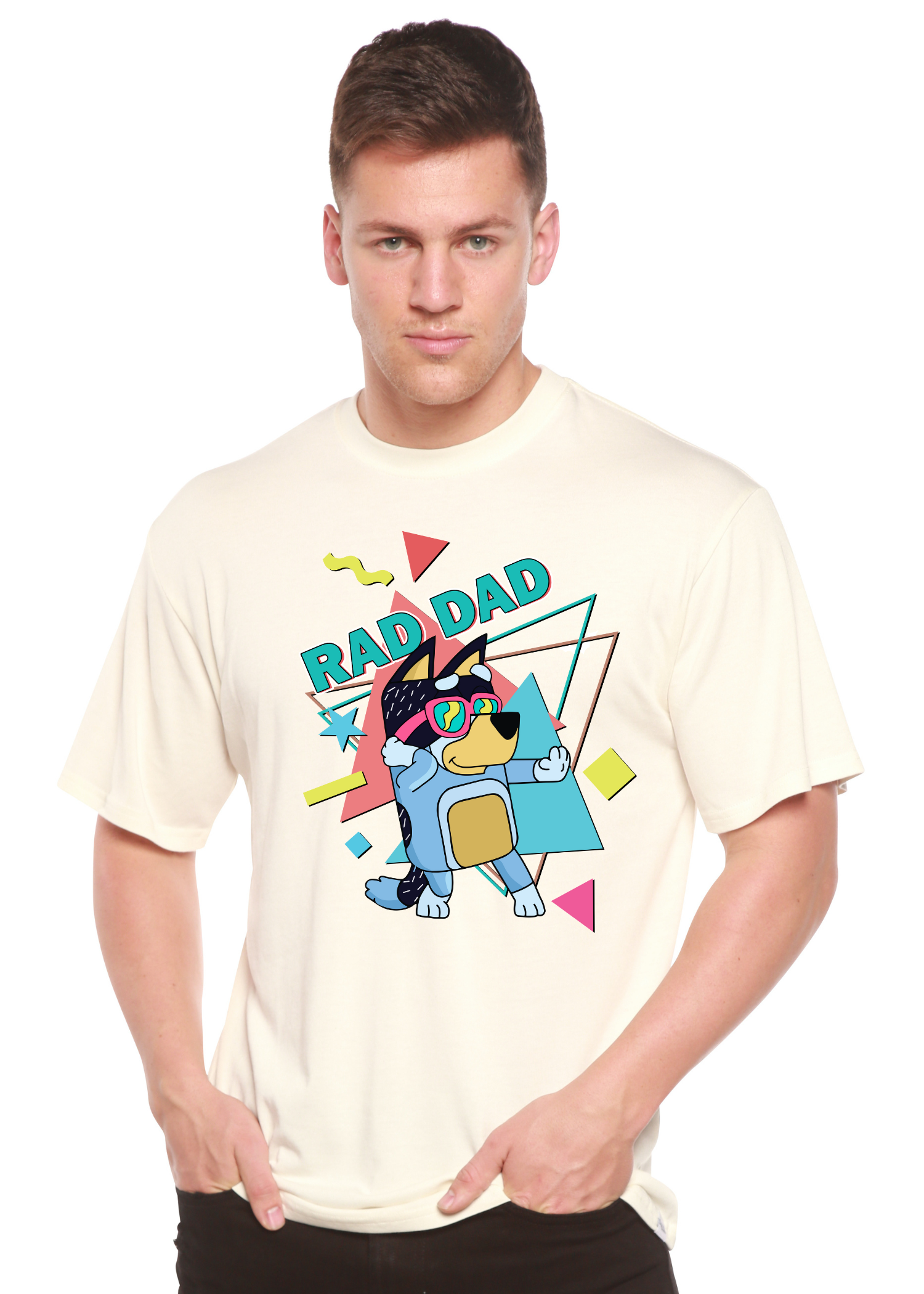 Rad Dad Bluey Men's Bamboo Viscose & Organic Cotton Short Sleeve Graphic T-Shirt