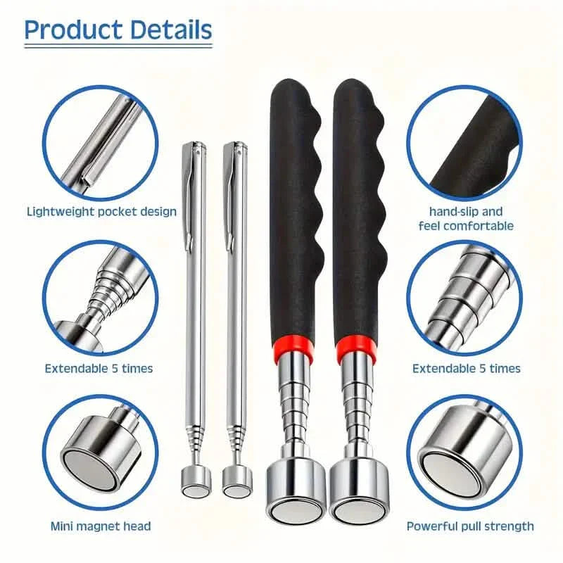 3-in-1 Telescopic Magnetic Grabber Tool