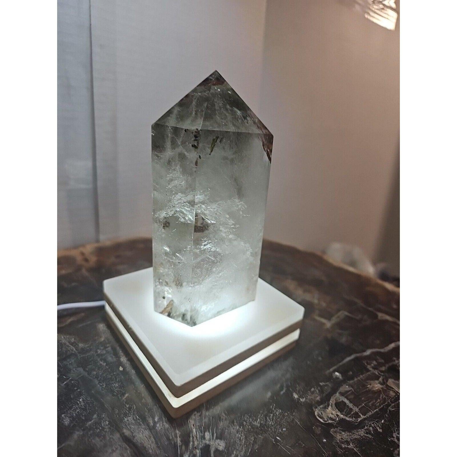 Green Ghost Phantom Quartz Obelisk — 1.73 lb | Natural Crystal Tower from Madagascar