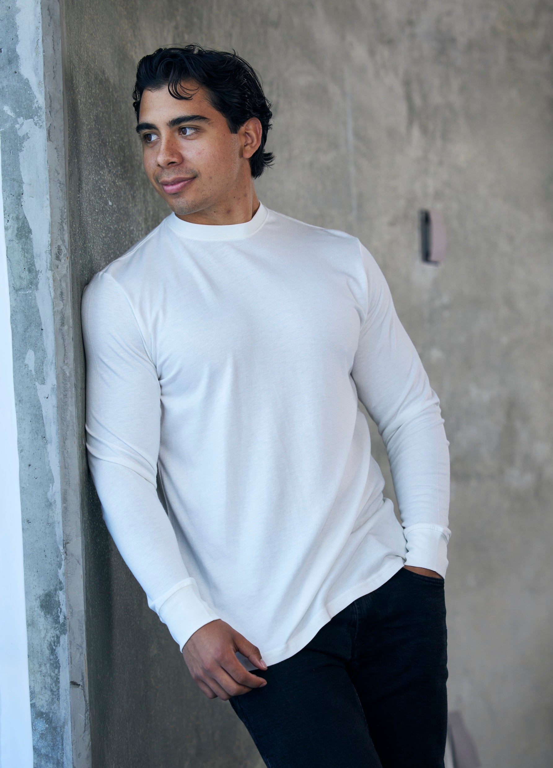 Spun Bamboo Men's Bamboo Viscose & Organic Cotton Long Sleeve Crew Neck T-Shirt