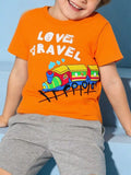 Kids' Love Travel Train Graphic T-Shirt
