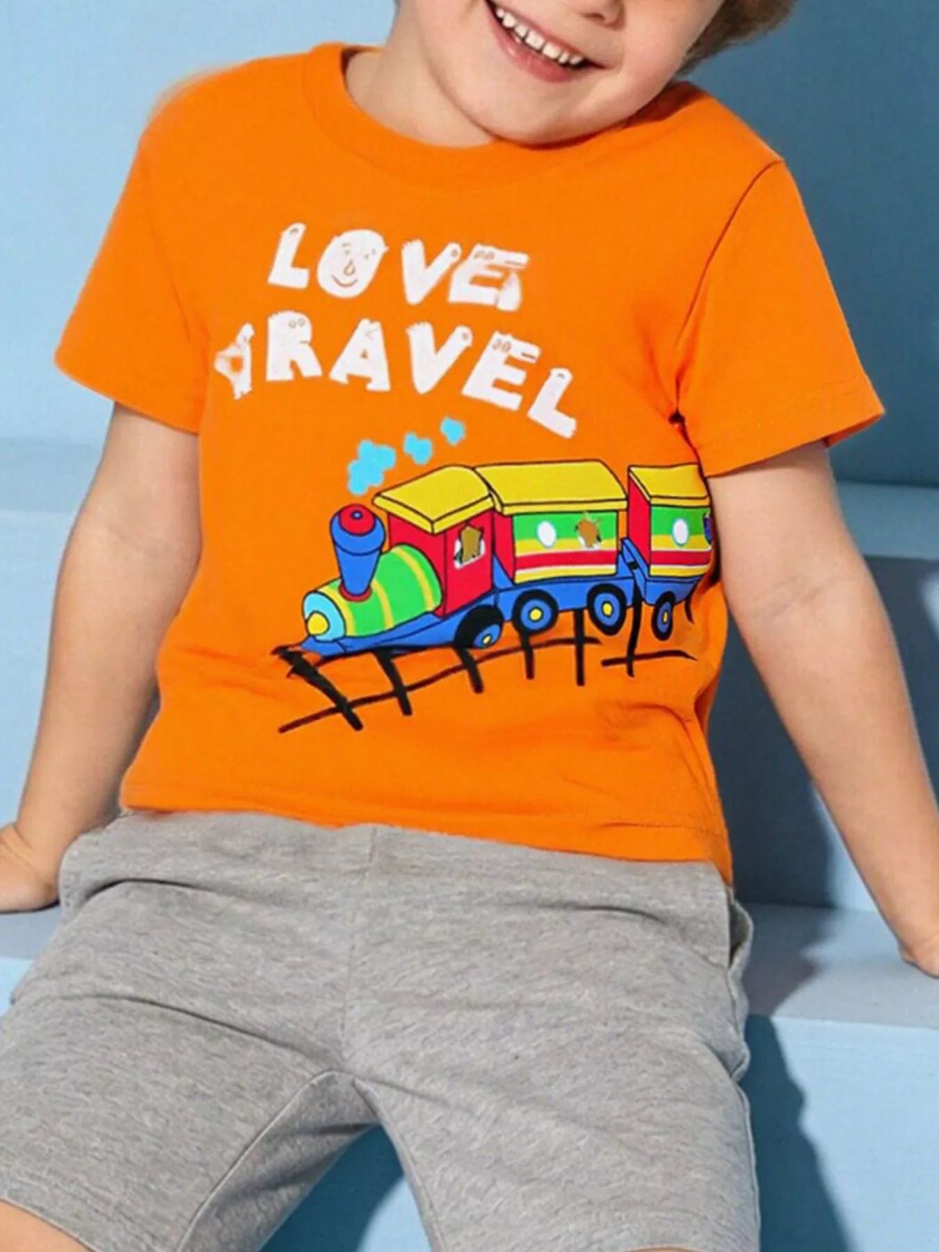Kids' Love Travel Train Graphic T-Shirt